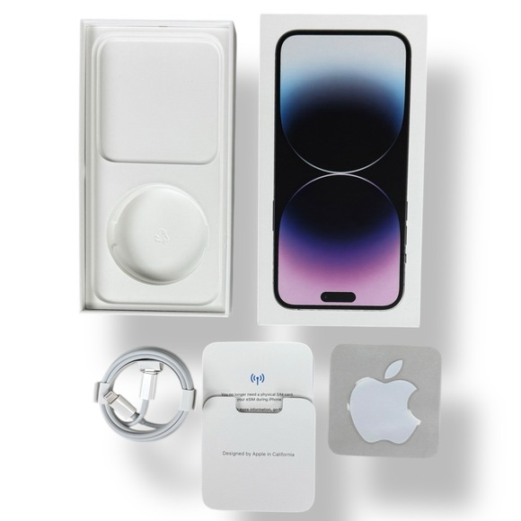 Apple iPhone 14 Pro Max EMPTY BOX Deep Purple W/Insert OEM Charging Cable - Picture 3 of 5